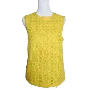 Joe Fresh women's yellow eyelet blouse size small